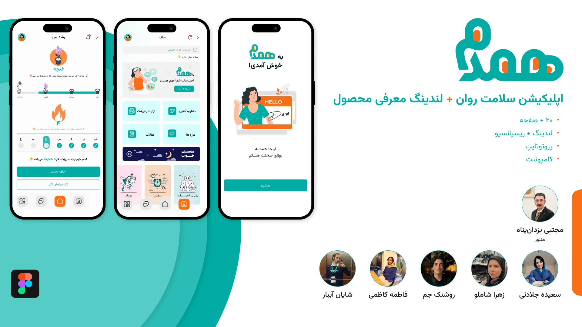  Hamdam – Mental Health App + Landing